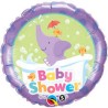 BALLON METALLIQUE ROND ELEPHANT BABY SHOWER 46 CM