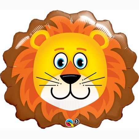 BALLON METALLIQUE TETE DE LION 74 CM