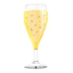 BALLON METALLIQUE FLUTE A CHAMPAGNE 99 CM