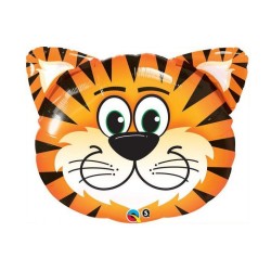 BALLON METALLIQUE TETE DE TIGRE 76 CM