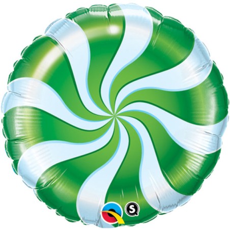 BALLON METALLIQUE ROND SUCETTE VERT 46 CM