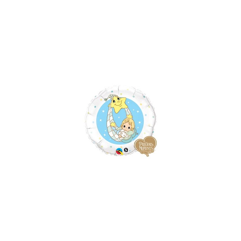 BALLON METALLIQUE ROND BEBE ETOILE BLEU 46 CM BALLON METALLIQUE ROND BEBE ETOILE BLEU 46 CM