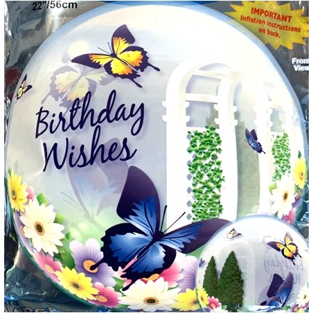 BALLON BUBBLES BIRTHDAY WISHES 56 CM 