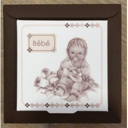 BOITE A DRAGEES EN CARTON BEBE 8 X 8 X 3 CM