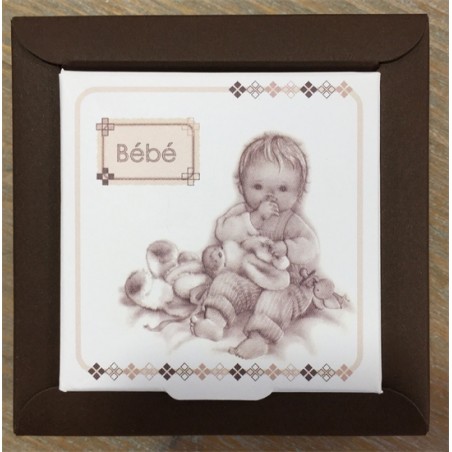 BOITE A DRAGEES EN CARTON BEBE 8 X 8 X 3 CM