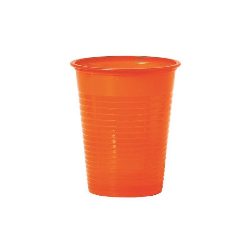 50 GOBELETS ORANGE EN PLASTIQUE