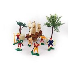 DECORATION GATEAU PIRATES+BATEAU