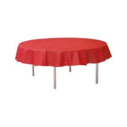NAPPE TISSU NON TISSE OPAQUE RONDE ROUGE 2,40 M