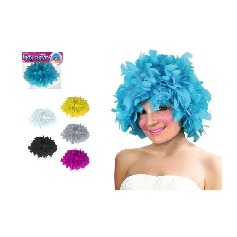 PERRUQUE EN PLUMES GRISE