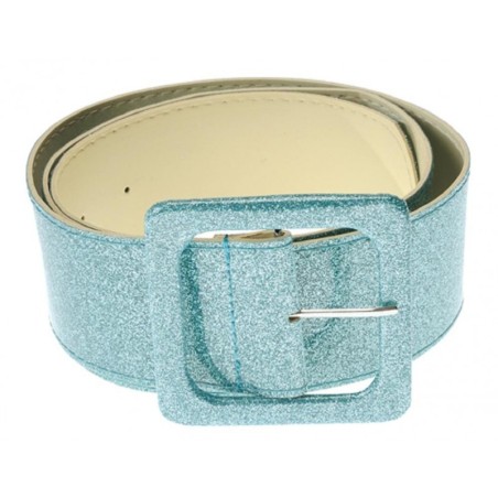 CEINTURE DISCO TURQUOISE PAILLETEE