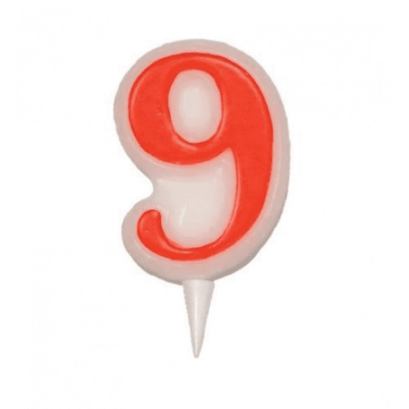 BOUGIE 9 ROUGE ET BLANC