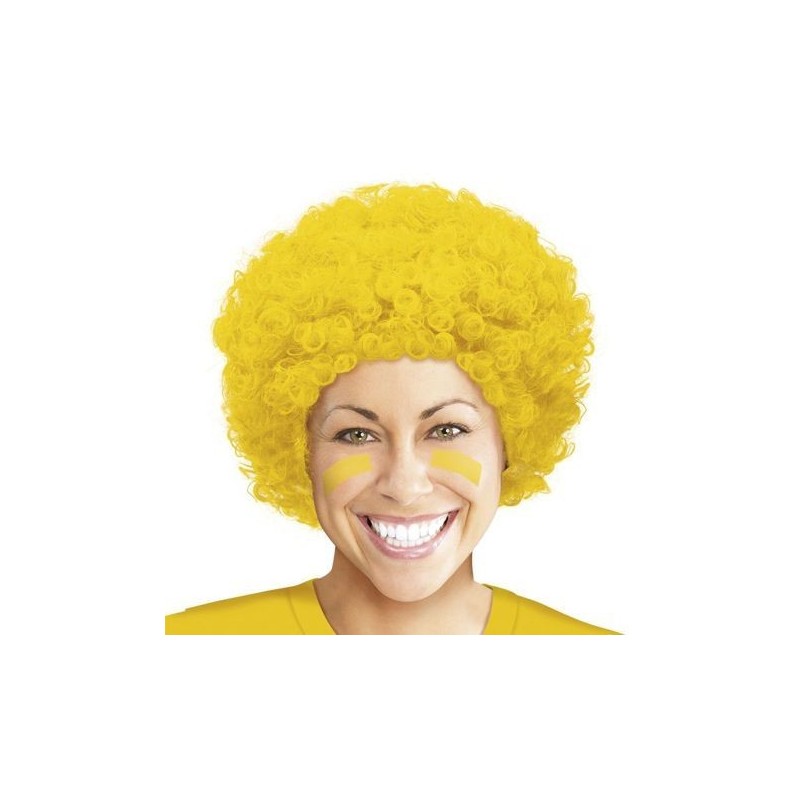 PERRUQUE POP FRISEE JAUNE PERRUQUE POP FRISEE JAUNE