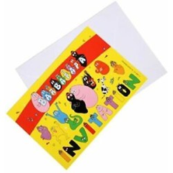 6 INVITATIONS  AVEC ENVELOPPES BARBAPAPA