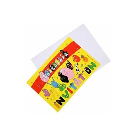 6 INVITATIONS  AVEC ENVELOPPES BARBAPAPA