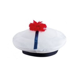 BERET DE MARIN MOUSSAILLON A POMPOM ROUGE