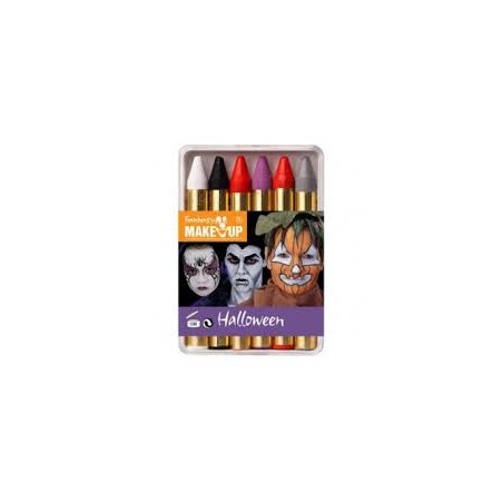 6 CRAYONS MAQUILLAGE COULEUR HALLOWEEN