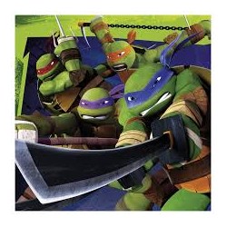 20 SERVIETTES TORTUES NINJA 33 X 33 CM 