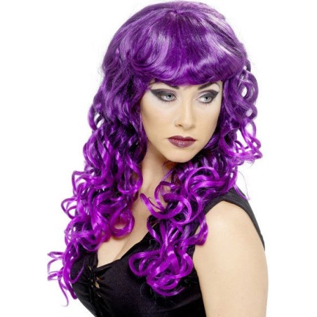 PERRUQUE SIRENE VIOLETTE MECHEE LONGUE BOUCLEE