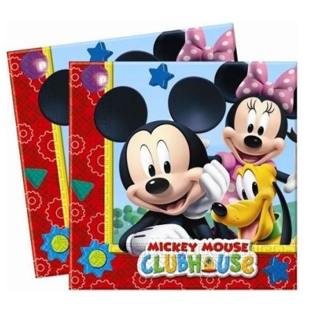 20 SERVIETTES MICKEY MOUSSE 33 X 33 CM 