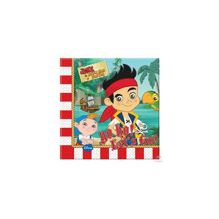 20 SERVIETTES JAKE ET LES PIRATES 33 X 33 CM 