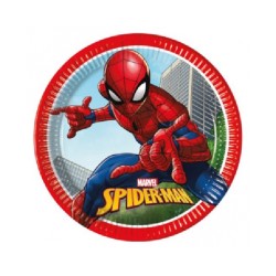 8 ASSIETTES RONDES SPIDERMAN 23 CM 