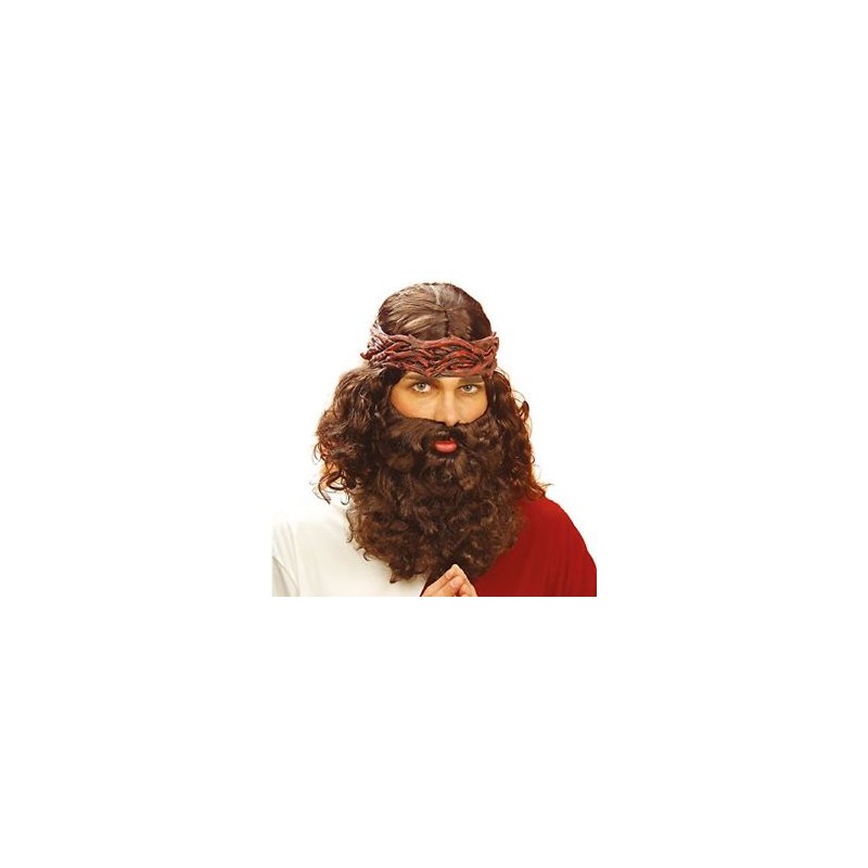 PERRUQUE + BARBE DE PROPHETE BRUNE OU DE JESUS