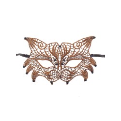 MASQUE LOUP DENTELLE BRONZE STEAMPUNK