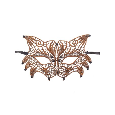 MASQUE LOUP DENTELLE BRONZE STEAMPUNK