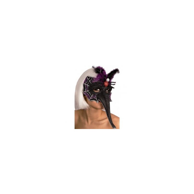 MASQUE LONG NEZ NOIR ET VIOLET