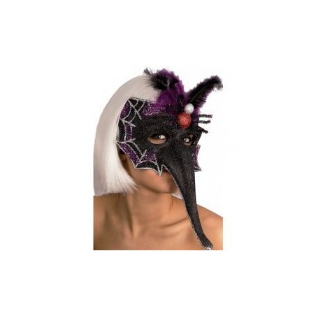MASQUE LONG NEZ NOIR ET VIOLET