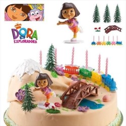 KIT DECORATION GATEAU DORA L'EXPLORATRICE