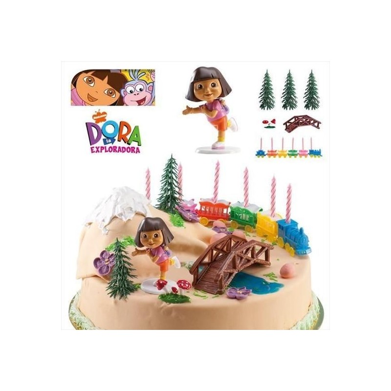 KIT DECORATION GATEAU DORA L'EXPLORATRICE