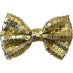 NOEUD PAPILLON SEQUIN OR