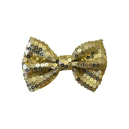 NOEUD PAPILLON SEQUIN OR