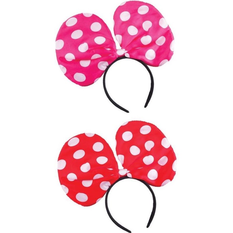 DIADEME MINNIE GROS NOEUD ROUGE SANS OREILLE