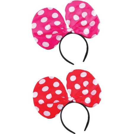 DIADEME MINNIE GROS NOEUD ROUGE SANS OREILLE