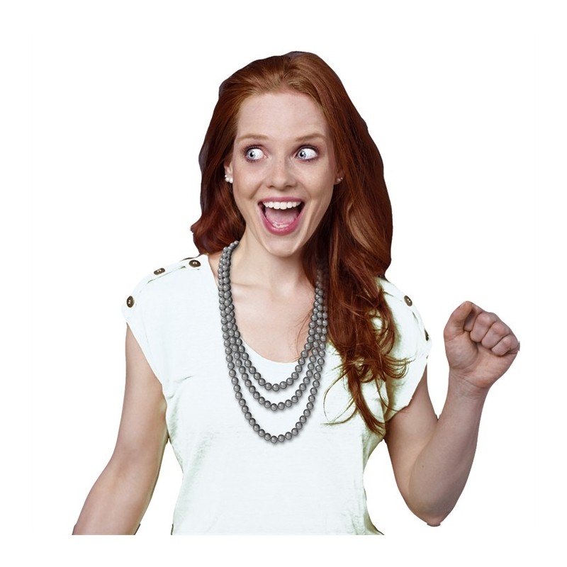 COLLIER TRIPLE DE  PERLES ARGENT COLLIER TRIPLE DE  PERLES ARGENT