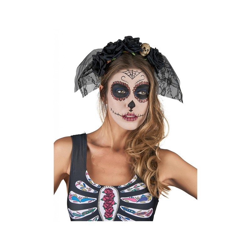 SERRE TETE VOILE NOIR DAY OF THE DEAD