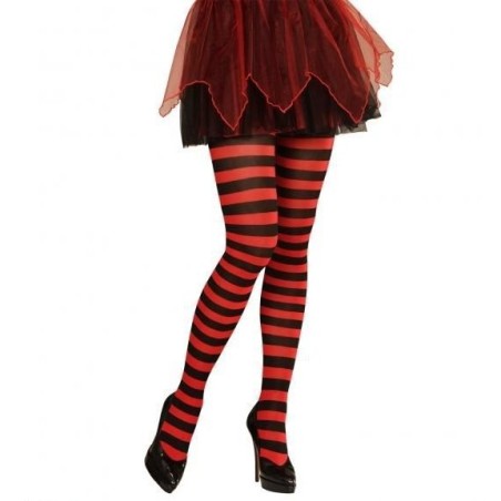 COLLANTS RAYES NOIR ET ROUGE