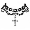 COLLIER NOIR CROIX GOTHIQUE