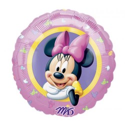 BALLON METALLIQUE ROND MINNIE MOUSE ROSE 43 CM