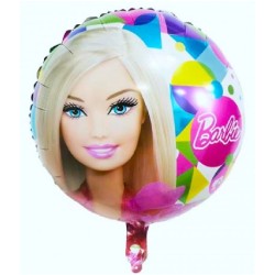 BALLON METALLIQUE ROND BARBIE 45 CM