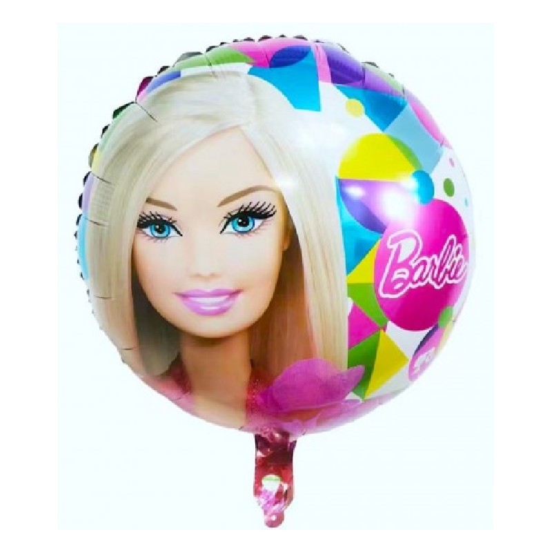 BALLON METALLIQUE ROND BARBIE 45 CM