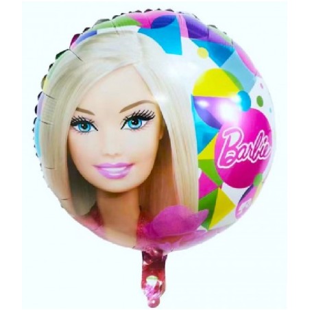 BALLON METALLIQUE ROND BARBIE 45 CM