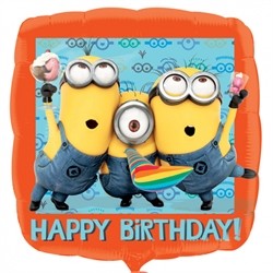 BALLON METALLIQUE CARRE MINION 43 CM