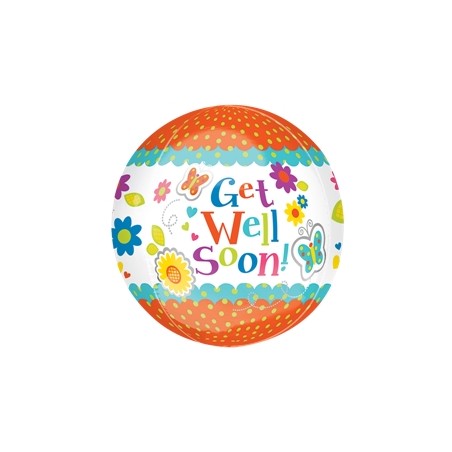 BALLON METALLIQUE ORBZ GET WELL SOON 43 X 45 CM