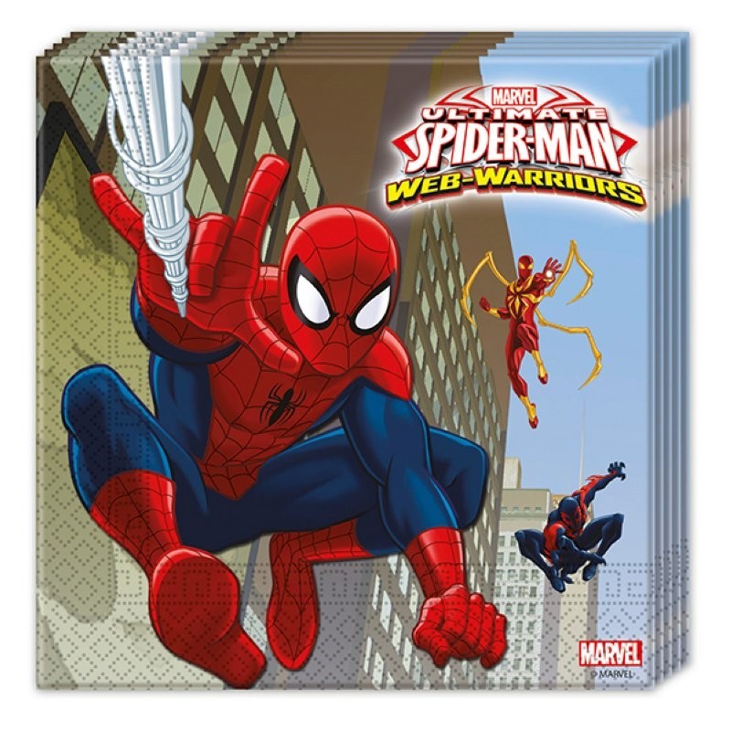 20 SERVIETTES SPIDERMAN 33 X 33 CM