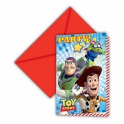 6 CARTES D'INVITATIONS TOYS STORY 