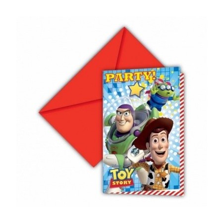 6 CARTES D'INVITATIONS TOYS STORY 