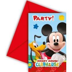 6 CARTE D'INVITATIONS MICKEY MOUSSE 